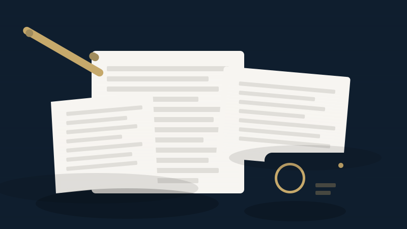 교통사고 증거 및 서류 목록을 정리한 체크리스트 스타일 일러스트