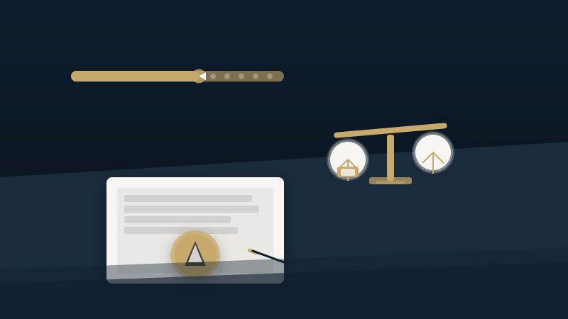 소멸시효·입증 책임·증거 적법성 세 가지 핵심 쟁점을 표현한 법률 일러스트