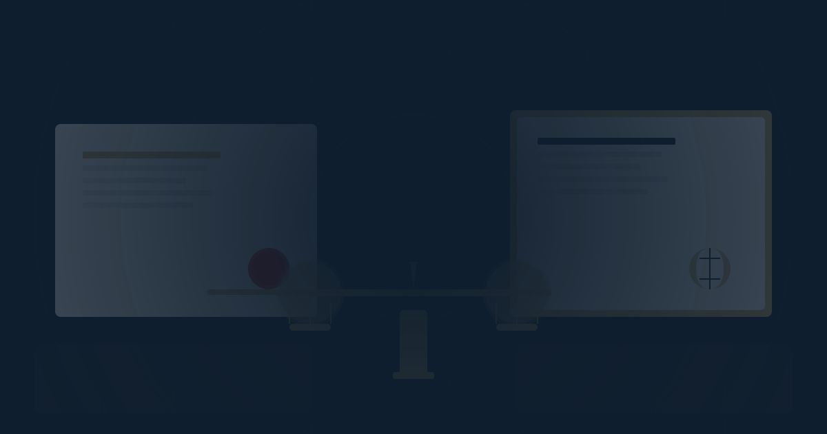 국내외 판례 참고 범위를 저울로 비교하는 법률 문서 일러스트