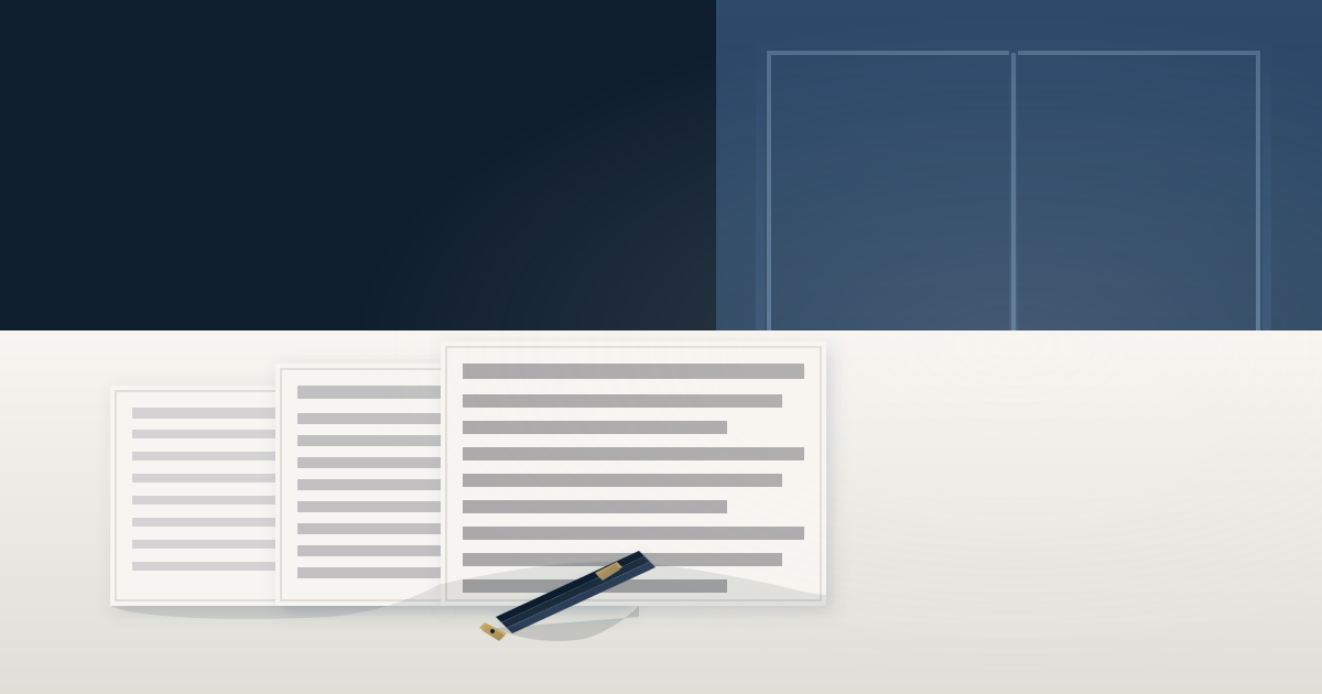 합의서 서류와 인감 도장을 표현한 법률 문서 일러스트