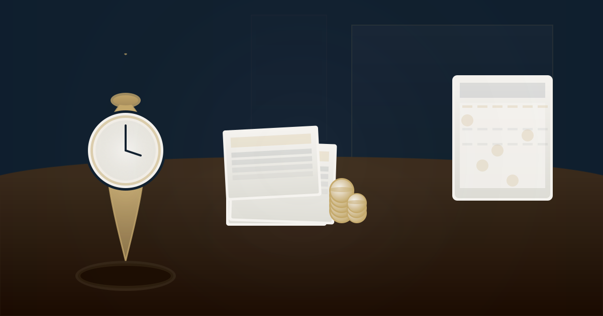 신고 처리 기간 기관별 체크리스트를 나타낸 법률 문서 일러스트